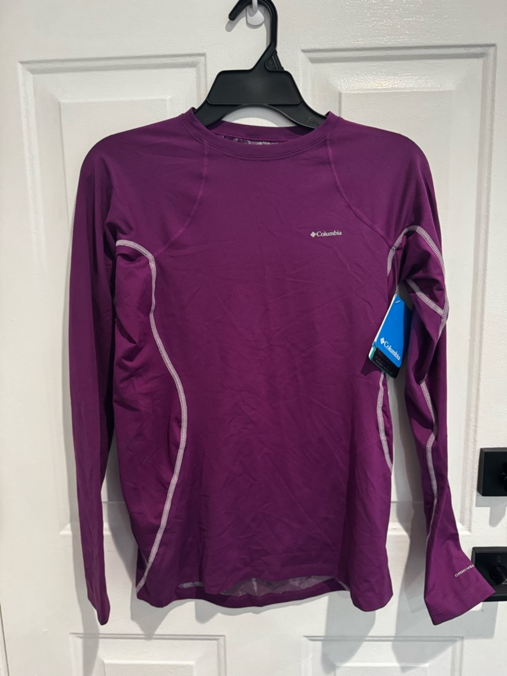 Columbia Women's Long Sleeve Active Tee in Plum with Contrast Piping